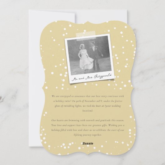 Love and Joy Clear Geo Typography Photo Wedding Feestdagenkaart (Achterkant)