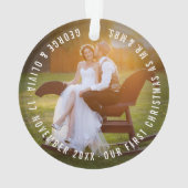 Love and Joy Clear Geo Typography Photo Wedding Ornament (achterkant)