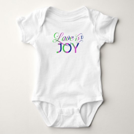 Love and Joy Colorful Baby Bodysuit (Voorkant)