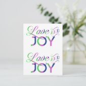 Love and Joy Colorful Briefkaart (Staand voorkant)