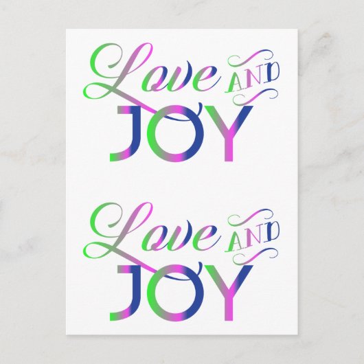 Love and Joy Colorful Briefkaart (Voorkant)