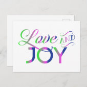 Love and Joy Colorful Briefkaart (Voorkant / Achterkant)