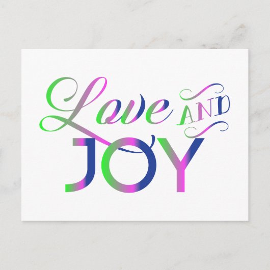 Love and Joy Colorful Briefkaart (Voorkant)