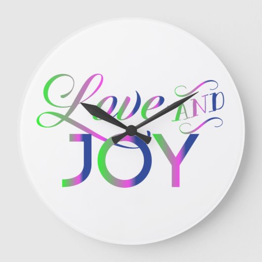 Love and Joy Colorful Grote Klok (Voorkant)