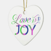 Love and Joy Colorful Keramisch Ornament (Links)
