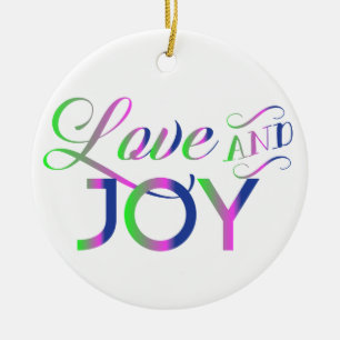 Love and Joy Colorful Keramisch Ornament