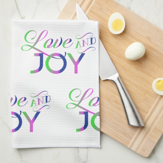 Love and Joy Colorful Kitchen Towel Theedoek (Quarter Fold)