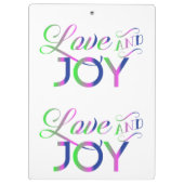 Love and Joy Colorful Klembord (Achterkant)