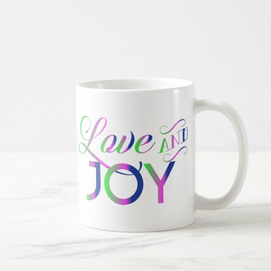 Love and Joy Colorful Koffiemok (Rechts)