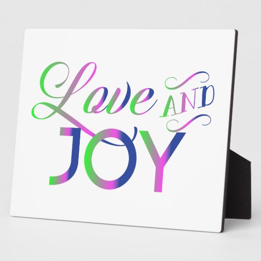 Love and Joy Colorful Plaque Fotoplaat (Zijkant)