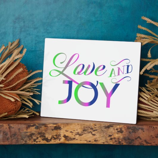 Love and Joy Colorful Plaque Fotoplaat (Zijkant)