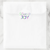 Love and Joy Colorful Ronde Sticker (Tas)