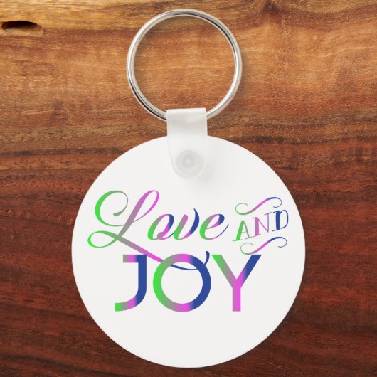 Love and Joy Colorful Sleutelhanger (Achterkant)