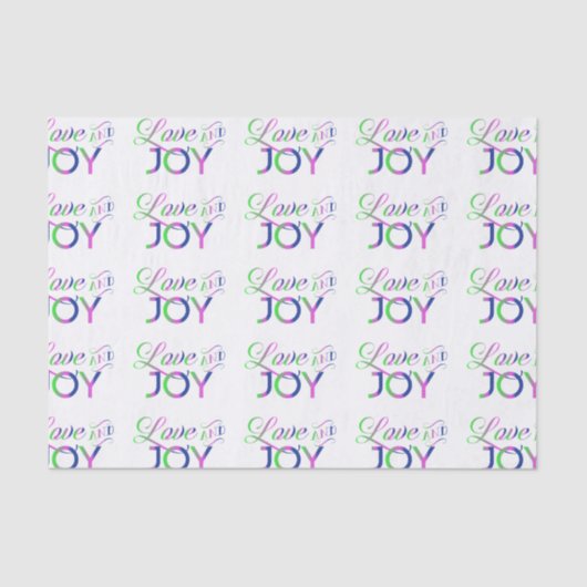 Love and Joy Colorful Tissuepapier (Voorkant)