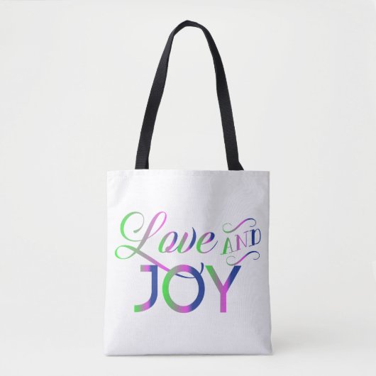Love and Joy Colorful Tote Bag (Voorkant)