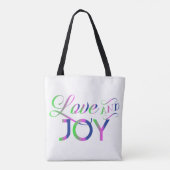 Love and Joy Colorful Tote Bag (Achterkant)