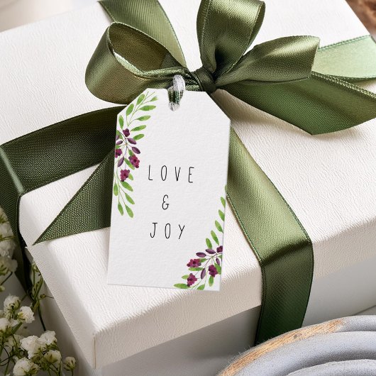 Love and Joy kerstLaurel ID295 Cadeaulabel