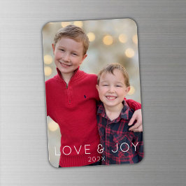 Love and Joy Kinder Photo Christmas Magnet Magneet