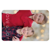 Love and Joy Kinder Photo Christmas Magnet Magneet (Horizontaal)