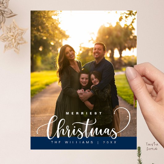 Love and Joy, Merry Christmas Family Photo Briefkaart