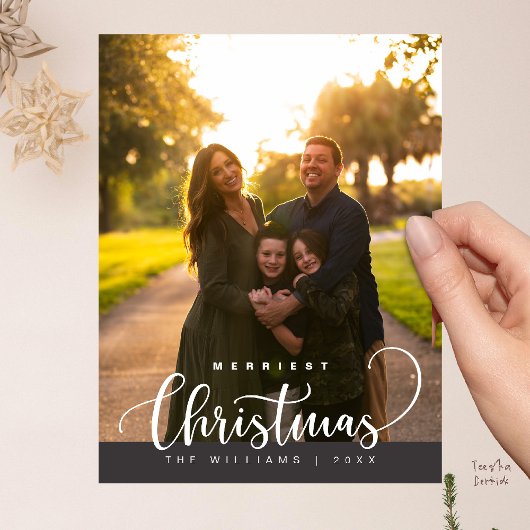 Love and Joy, Merry Christmas Family Photo Briefkaart