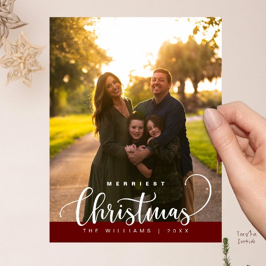 Love and Joy, Merry Christmas Family Photo Briefkaart