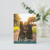 Love and Joy, Merry Christmas Family Photo Briefkaart (Staand voorkant)