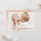 Love and Kisses Cute Photo Valentijn Kaart (Voorkant / Achterkant in situ)