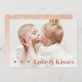 Love and Kisses Cute Photo Valentijn Kaart