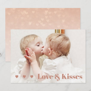 Love and Kisses Cute Photo Valentijn Kaart