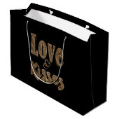 Love and Kisses Romantic Elegant Gold Typography Large Cadeautasje (Achterkant Gekanteld)