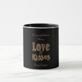 Love and Kisses Romantic Elegant Gold Typography Mok (Midden)