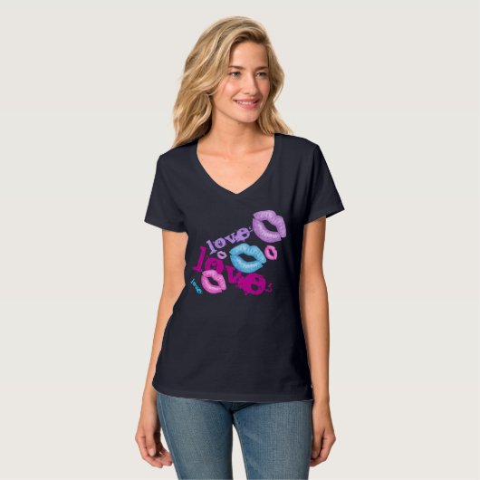 Love and Kisses T-Shirt (Voorkant volledig)