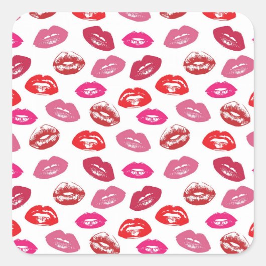 Love and Kisses Vierkante Sticker (Voorkant)