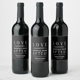 Love and Laughter Black Wedding Wijn Etiket