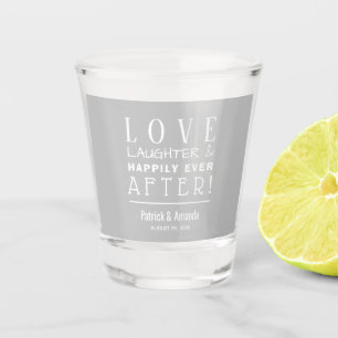 Love and Laughter Silver Wedding Shot Glas