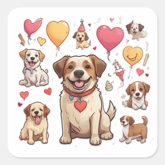 Love and Laughter Vierkante Sticker (Voorkant)