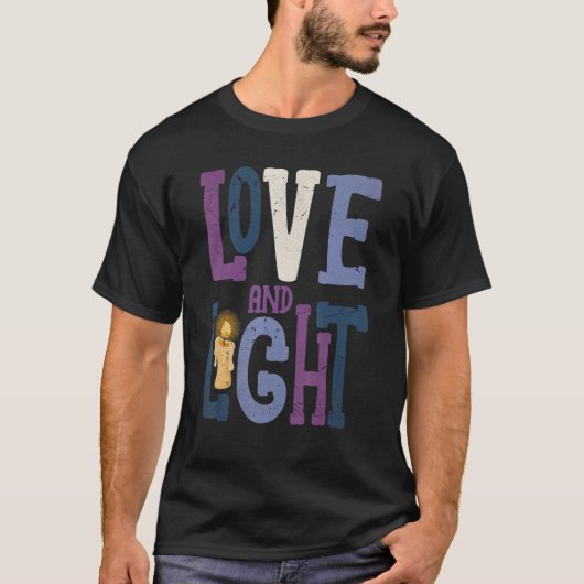 Love and Light Hanukkah 1 T-shirt (Voorkant)
