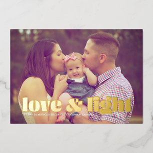 Love and Light Hanukkah Folie Feestdagenkaart