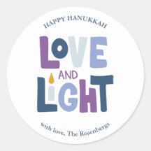 "Love and Light" Hanukkah Label