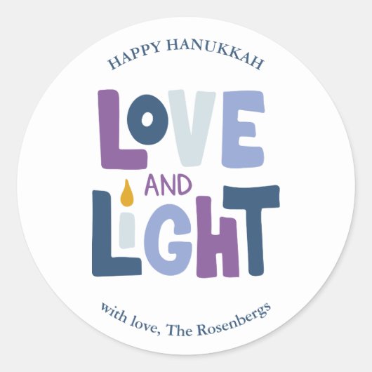 "Love and Light" Hanukkah Label (Voorkant)