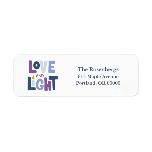 "Love and Light" Hanukkah Label (Voorkant)