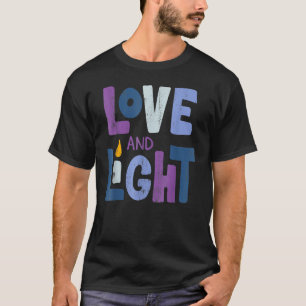 Love and Light Hanukkah Menorah Jewish Chanukah PJ T-shirt