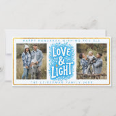 Love and Light Hanukkah Photo Card Feestdagenkaart (Voorkant)