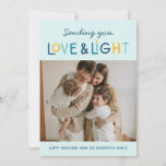 Love and Light Hanukkah Photo Card Feestdagenkaart<br><div class="desc">Dit wenskaart is perfect voor de mensen die de Hanukkah vieren om groeten te delen met familie en vrienden.</div>