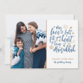 Love and Light Hanukkah Photo Flat Card Feestdagenkaart (Voorkant)