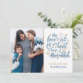Love and Light Hanukkah Photo Flat Card Feestdagenkaart (Staand voorkant)
