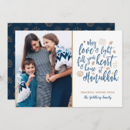 Love and Light Hanukkah Photo Flat Card Feestdagenkaart