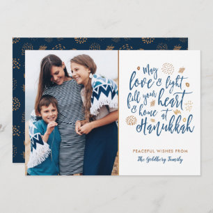 Love and Light Hanukkah Photo Flat Card Feestdagenkaart