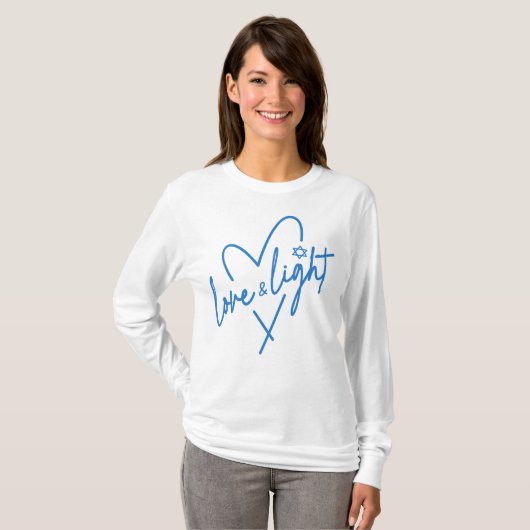 Love and Light Hanukkah T-shirt (Voorkant volledig)
